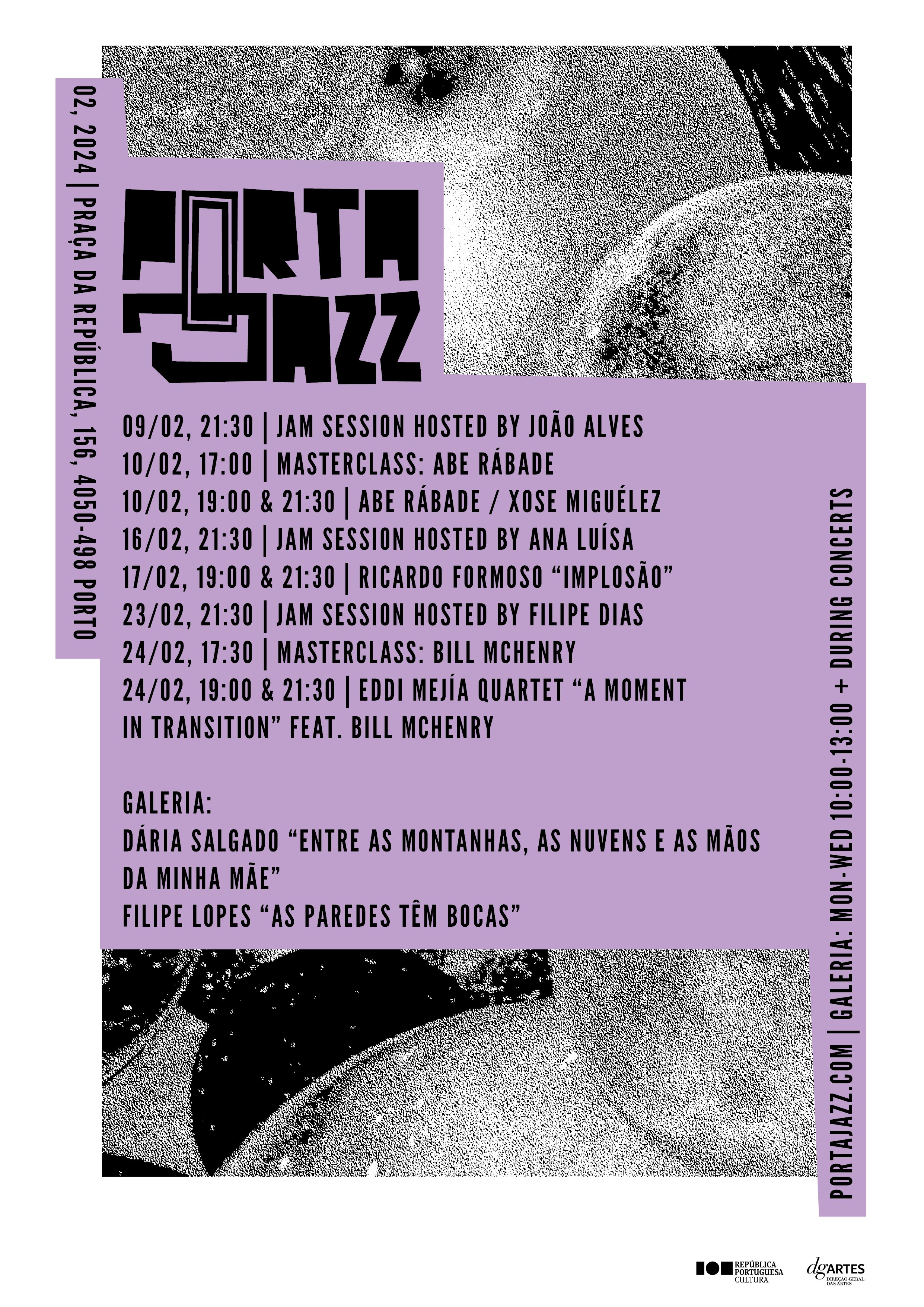 Cartaz Fevereiro 2024 Espaço Porta-Jazz